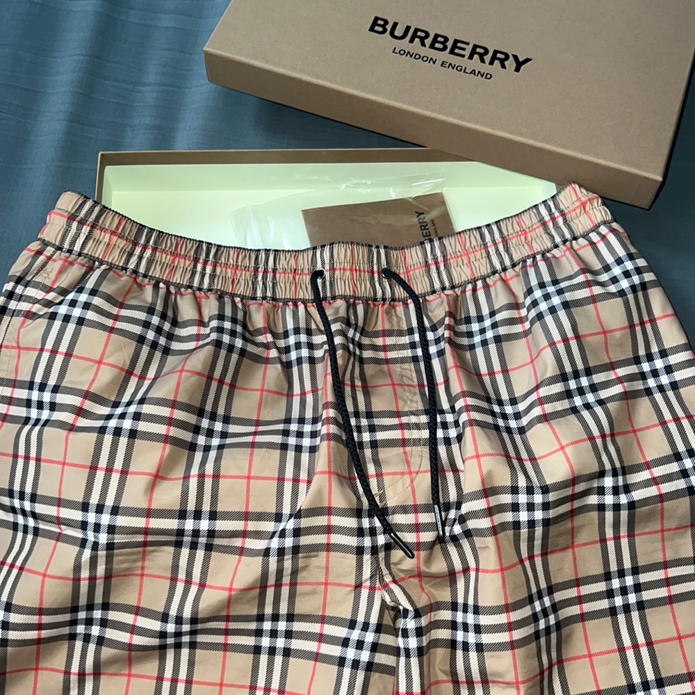Small Scale Check Drawcord Swim Shorts